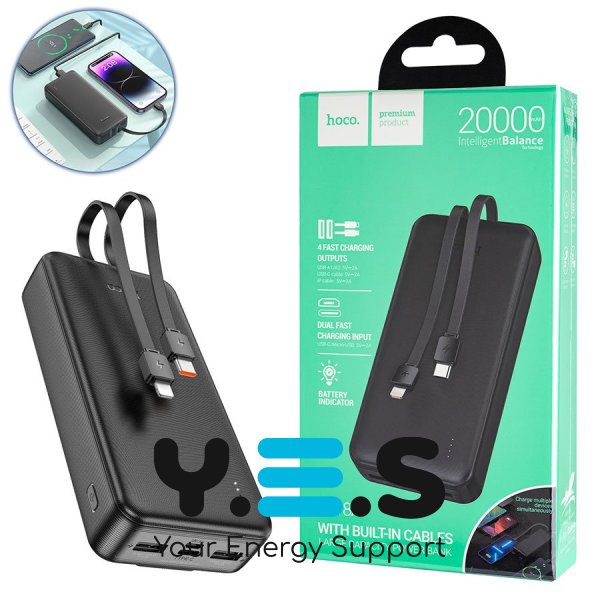 Power Bank HOCO J118A  20000mAh  чорний (6942007608060)