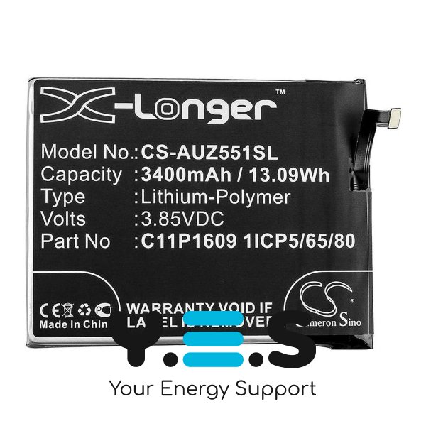 Акумулятор Asus C11P1609 3400 mAh для ZenFone 4 Max ZC520KL X-Longer CS-AUZ551SL