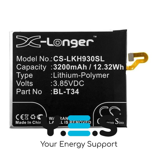 Акумулятор LG BL-T34 3200 mAh для V30 V30S V30 Plus H930G V35 ThinQ X-Longer CS-LKH930SL