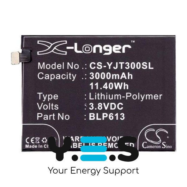 Акумулятор OnePlus BLP613 3000 mAh для OnePlus 3 X-Longer CS-YJT300SL