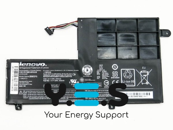 Акумуляторна батарея оригінальна Lenovo L14M2P21 для ноутбуків IdeaPad Yoga 500-14ISK, 510S-14ISK, S41-70, S41-75, S41-70AM-IFI, S41-35 (7.4 В, 4050 мА·год, 30 Вт·год)