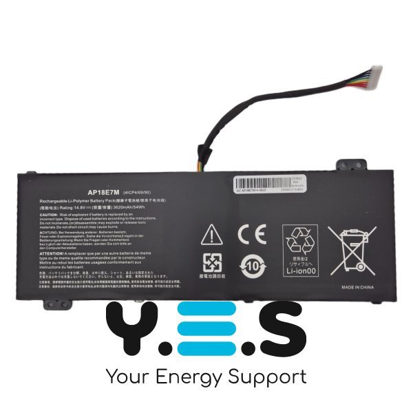Акумулятор AP18E7M для ноутбука Acer Aspire Nitro 5 AN515-43, AN515-54, AN515-55, AN515-52, AN517-51, AN515-57, AN517-52, PT315-51, PH315-52, PH315-53, PH317-53, A715-74G (KT.0040G.013, 14.8V, 3620mAh, 54Wh) – батарея-замінник для сумісних моделей ноутбук