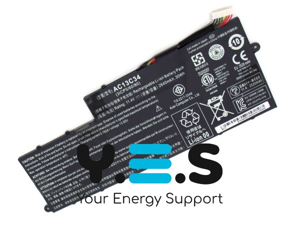 Акумуляторна батарея Acer AC13C34 11.4V 2200mAh для ноутбуків Aspire V5-122P, Aspire V5-132, Aspire V5-132P, Aspire E3-111, Aspire E3-112V, Aspire E3-112M (KT.00303.010)
