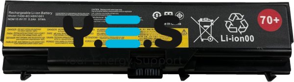 Акумуляторна батарея Lenovo 42T4757 10.8V 5200mAh Li-Ion, сумісна з ноутбуками ThinkPad T430, T430i, T530, W530