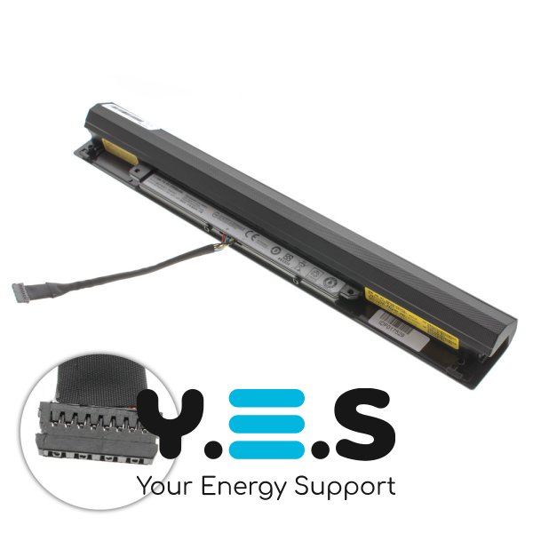 Акумуляторна батарея Lenovo L15S4A01, 14.4V 2200mAh, з довгим кабелем, сумісна з ноутбуками IdeaPad 100-15IBD, 110-15ISK, 300-15IBR, 300-15ISK, 300-17ISK, колір чорний