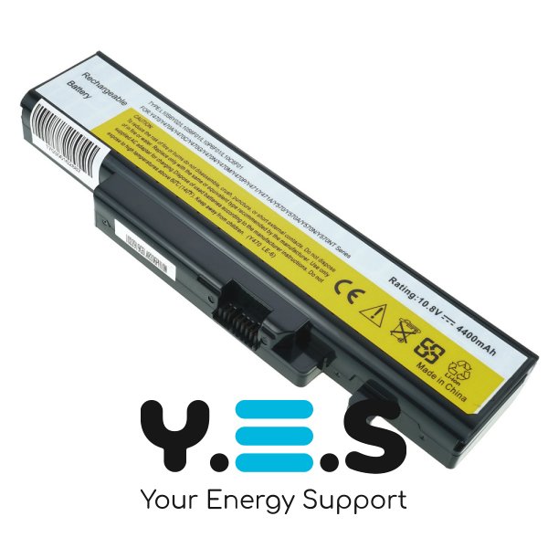 Акумуляторна батарея Lenovo L10S6F01 10.8V 4400mAh, сумісна з ноутбуками IdeaPad Y470A, Y470G, Y471P, Y570P, Y570, Y570A, Y570D, Y570M, Y570N, чорна