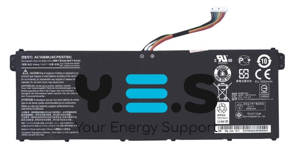 Аккумуляторная батарея для ноутбука Acer AC14B8K Aspire E3-111 15.2V Black 3090mAh Orig