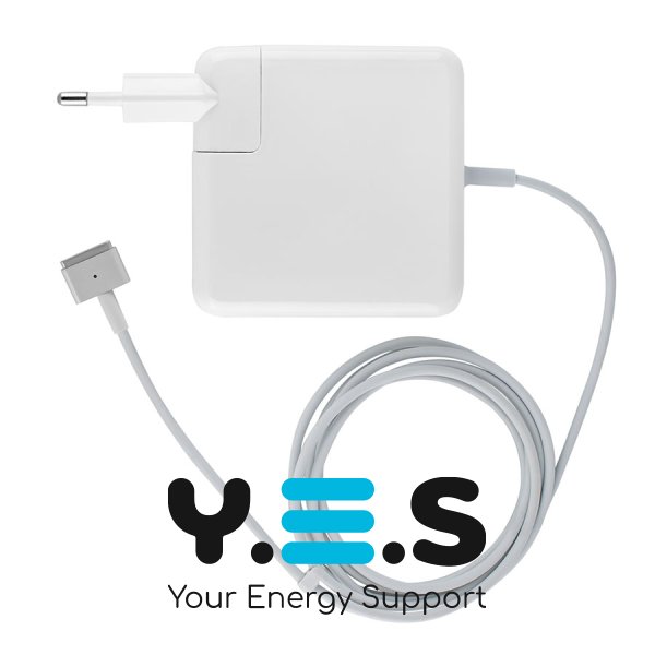 Зарядний блок живлення для ноутбука Apple MagSafe2 60W (16.5V, 3.65A), білий — T‑подібний роз’єм MagSafe2, з євроадаптером