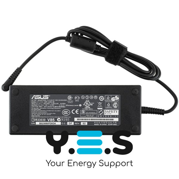 Блок живлення для ноутбука ASUS 19V 6.3A 120W, роз’єм 5.5×2.5 мм, чорний, прямокутний