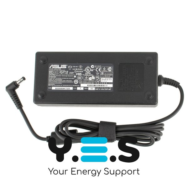 Блок живлення для ноутбука ASUS 120W (19V/6.3A), штекер 5.5×2.5 мм, 3-hole, L‑подібний прямокутний роз’єм, чорний