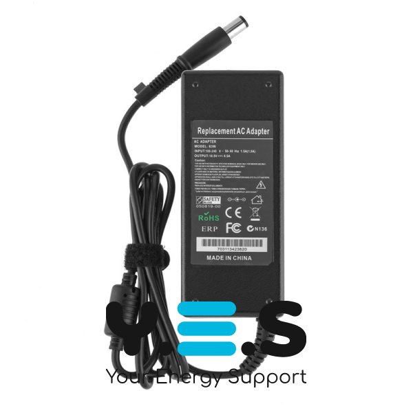 Зарядний адаптер живлення для ноутбука HP (Replacement AC Adapter) 18.5V / 4.5A / 83W, штекер 7.4×5.0 PIN, чорний — без кабелю