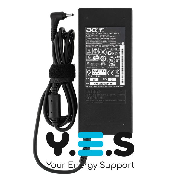 Блок живлення для ноутбука ACER 19V 4.74A 90W — роз’єм 3.0×1.0 мм, чорний, прямокутний