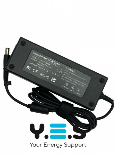 Адаптер живлення для ноутбука HP 135W (19V 7.1A), штекер 7.4×5.0 мм — заміна 393946-001 (REPLACEMENT)