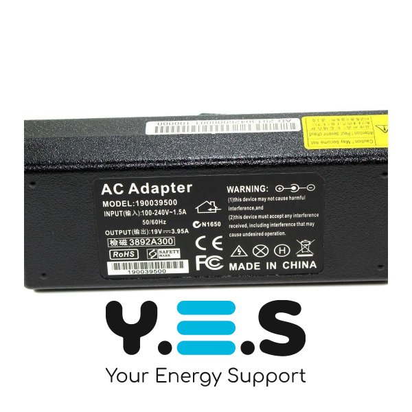 Зарядний пристрій KFD для ноутбуків Toshiba Satellite A/C/E-series — адаптер живлення 19V 3.95A, штекер 5.5×2.5 мм