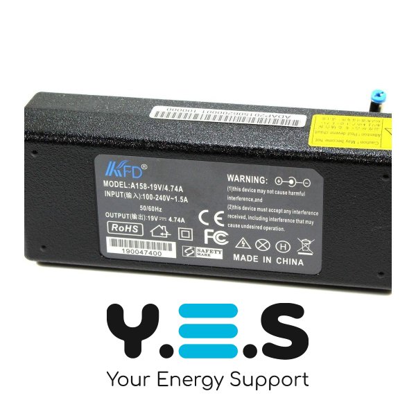 Блок живлення KFD для ноутбука Packard Bell EasyNote — 19V 4.74A, штекер 5.5×1.7 мм