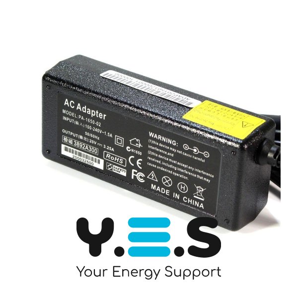 Адаптер живлення KFD для ноутбуків Fujitsu — 20V 3.25A, роз’єм 5.5×2.5 мм (зарядний блок)