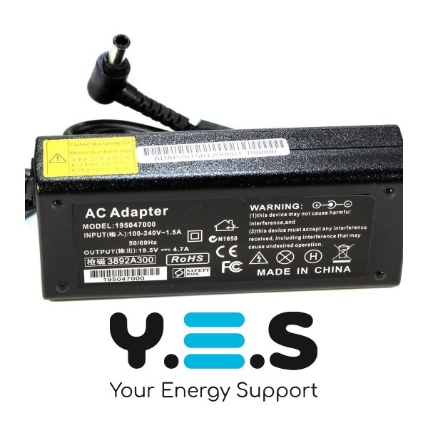 Зарядний пристрій KFD для ноутбуків Sony Vaio VGP-AC19V — 19.5V 4.7A, штекер 6.5×4.4 мм