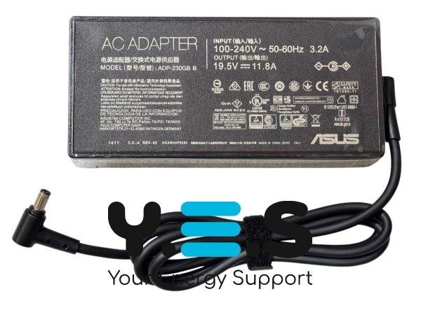 Адаптер живлення для ноутбука ASUS 230W (19.5V, 11.8A) — штекер 6.0×3.7 мм прямокутний, без мережевого кабелю 220V