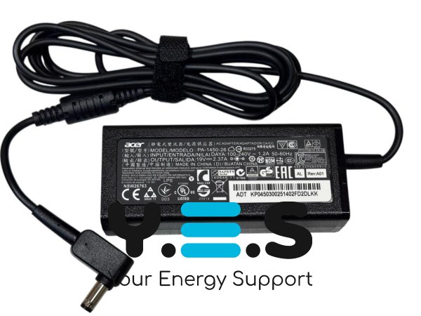 Адаптер живлення для ноутбука Acer — 19V 2.37A (45W), штекер 5.5×1.7 мм, прямокутний корпус