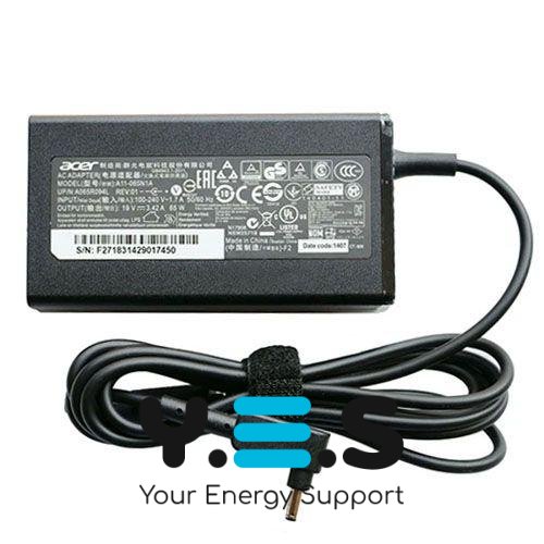 Зарядний блок живлення для ноутбуків Acer — 19V 3.42A (65W), штекер 3.0×1.0 мм прямокутний