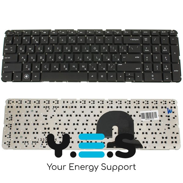 Клавіатура для ноутбука HP Pavilion dv7-4000, dv7-4100, dv7-4200, dv7-4300, dv7-5000 — чорна, RU-розкладка, без рамки