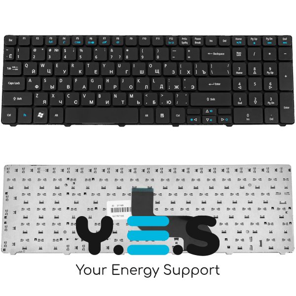 Клавіатура для ноутбука Acer Aspire 5236/5336/5410/5538/5553 та Acer eMachines E440/E640/E730/G640, розкладка RU, чорна