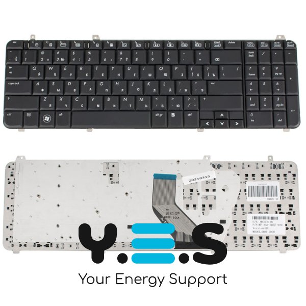Клавіатура для ноутбука HP Pavilion dv6-1000, dv6-2000, dv6t-1000, dv6t-2300, dv6z-1000 — чорна, розкладка RU
