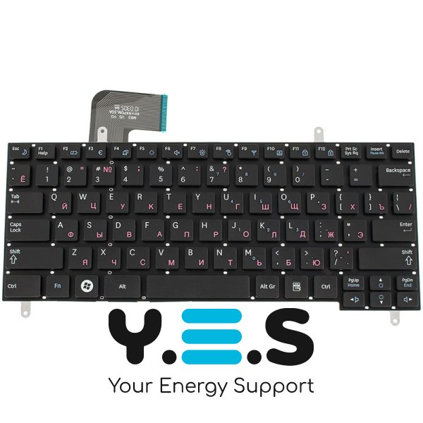 Клавіатура для ноутбука Samsung N210, N220, N230, N350 — розкладка RU, чорна, без рамки