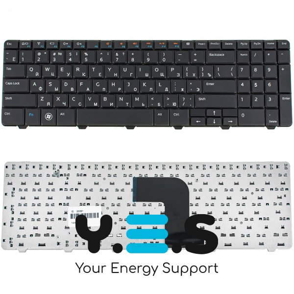Клавіатура для ноутбука Dell Inspiron N5010, M5010 — чорна, RU-розкладка