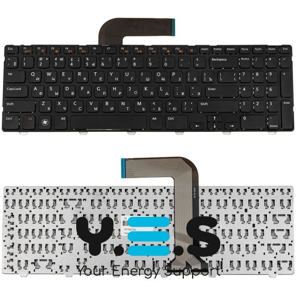 Клавіатура для ноутбука Dell Inspiron M5110 / M511R / N5110, розкладка RU, чорна