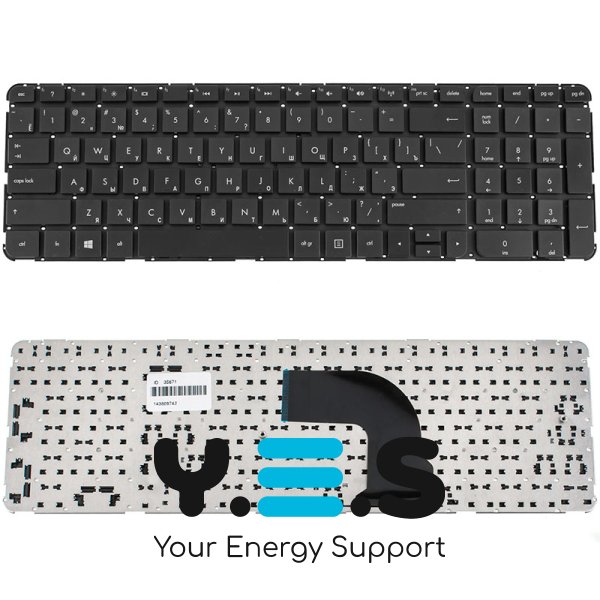 Клавіатура для ноутбука HP Pavilion dv7-7000 / Envy m7-1000, RU-розкладка, чорна, без рамки
