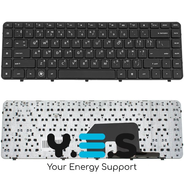 Клавіатура для ноутбука HP Pavilion dv6-3000 та dv6-4000 series — чорна, з рамкою, RU-розкладка