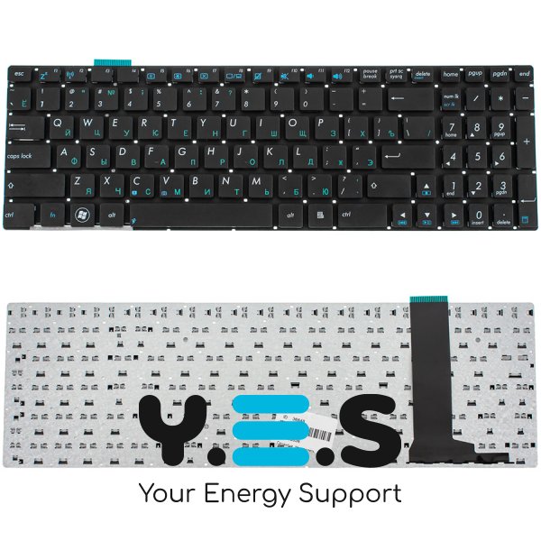 Клавіатура для ноутбука ASUS G56 / N56 / N76, розкладка RU, чорна, без рамки