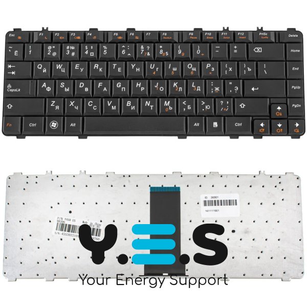 Клавіатура для ноутбука Lenovo IdeaPad (B460, V460, Y450, Y460, Y550, Y560), RU-розкладка, чорна