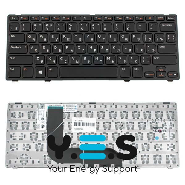 Клавіатура для ноутбука Dell Inspiron 5423 / Vostro 3360 — чорна, розкладка RU