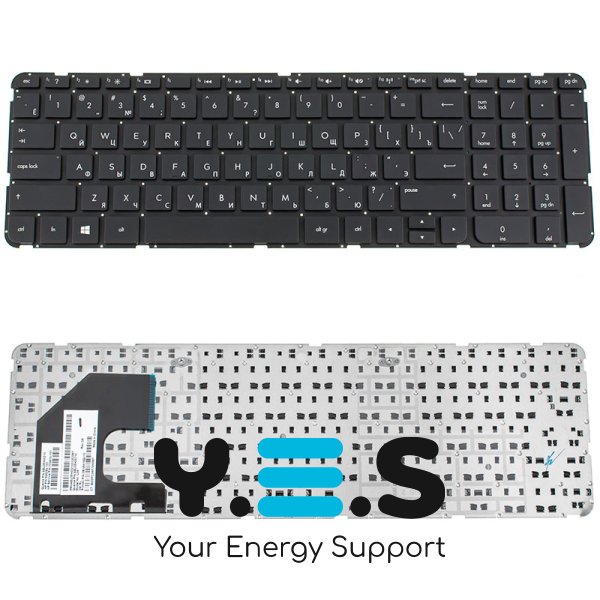 Клавіатура для ноутбука HP Pavilion (15-B, 15T-B, 15Z-B series), RU-розкладка, чорна, без рамки
