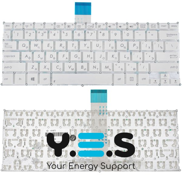 Клавіатура для ноутбука ASUS серій F200, R202, X200 — розкладка RU, біла, без рамки