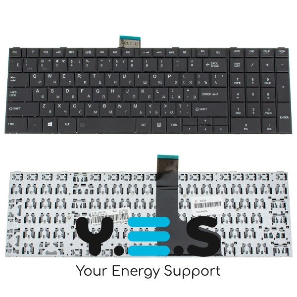 Клавіатура для ноутбука Toshiba Satellite C50D, C55D — чорна, з RU-розкладкою