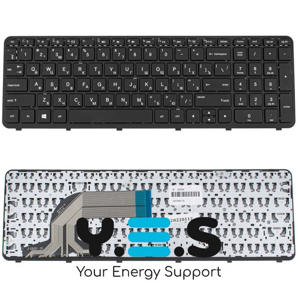 Клавіатура для ноутбука HP ProBook 350 G1, 355 G2 — чорна, RU-розкладка, з фреймом