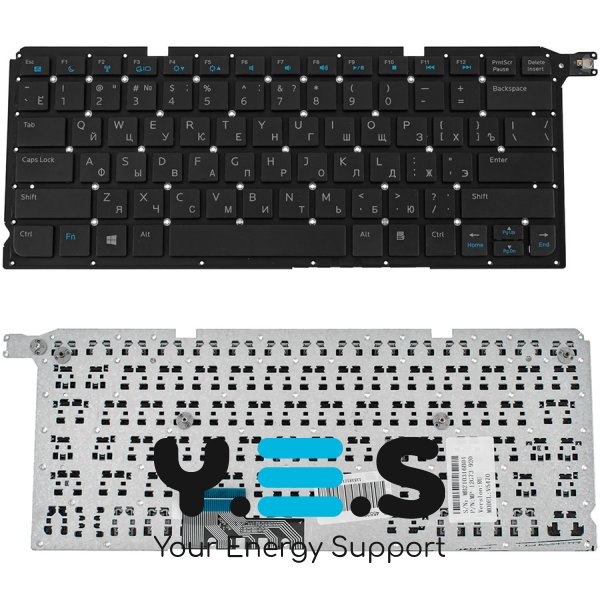 Клавіатура для ноутбука Dell Vostro 5470 — розкладка RU, чорна, без рамки (без фрейма)