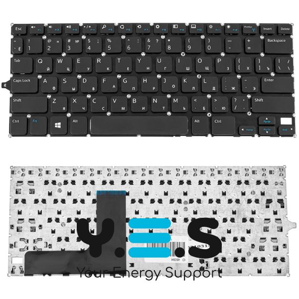 Клавіатура для ноутбука Dell Inspiron 3147, 3148 — чорна, розкладка RU, без рамки