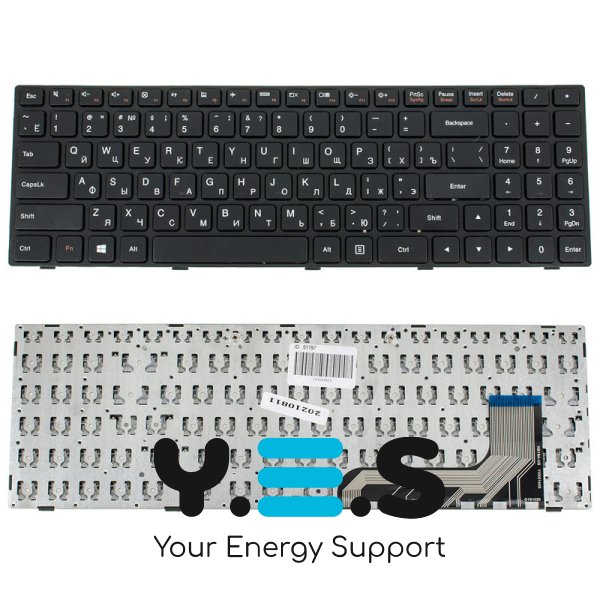 Клавіатура для ноутбука Lenovo IdeaPad 100-15IBY, чорна, розкладка RU