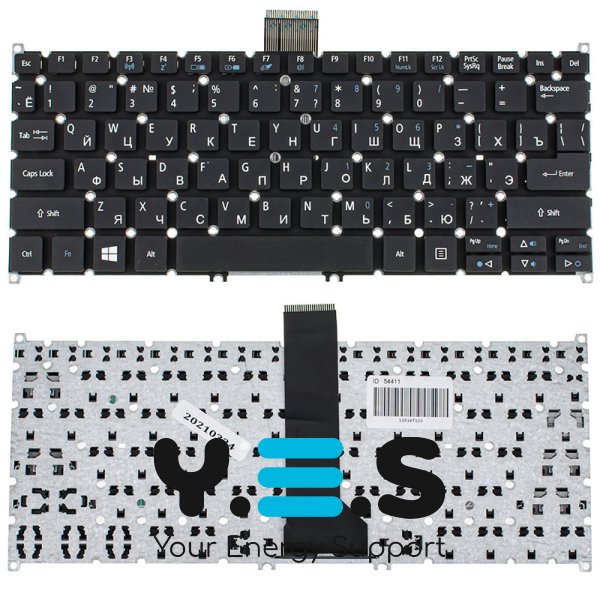 Клавіатура для ноутбука Acer ES1-311 / ES1-331, RU-розкладка, чорна, без рамки