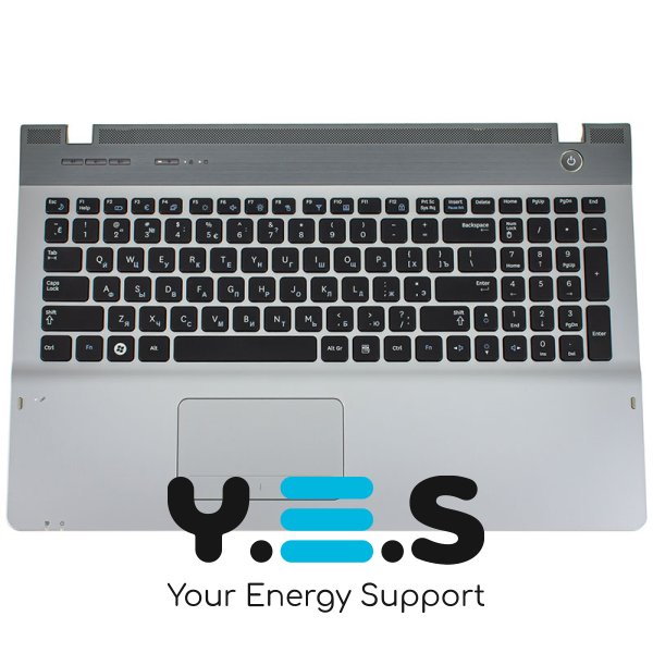 Клавіатура з тачпадом і передньою панеллю для ноутбука Samsung QX510, QX511 — чорна (RU-розкладка)