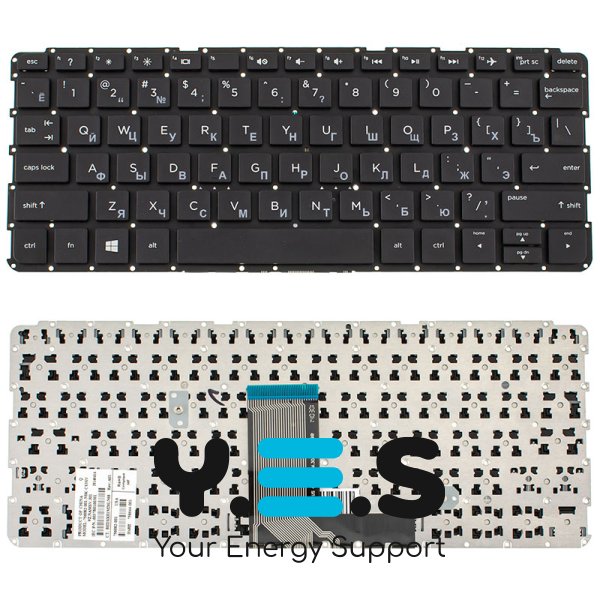 Клавіатура для ноутбука HP Pavilion 10-f series — RU-розкладка, чорна, без рамки (без фрейма)