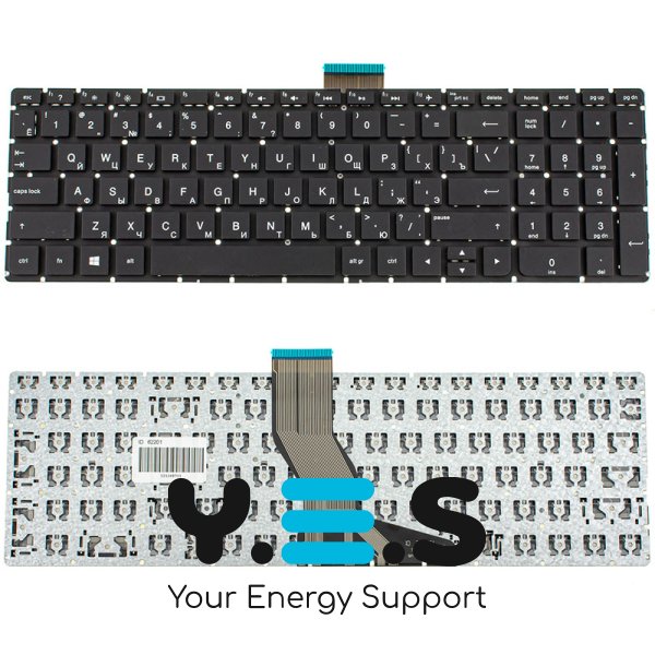Клавіатура для ноутбука HP Pavilion 15-AK, розкладка RU, чорна, без рамки