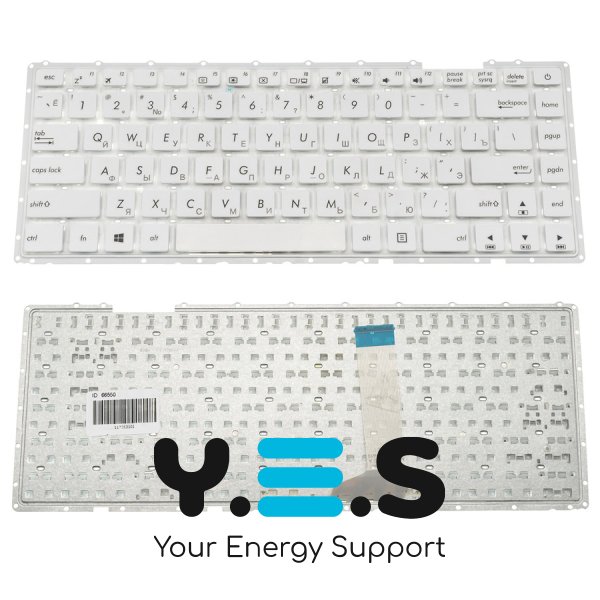 Клавіатура для ноутбука ASUS X442 series, розкладка RU, біла, без рамки