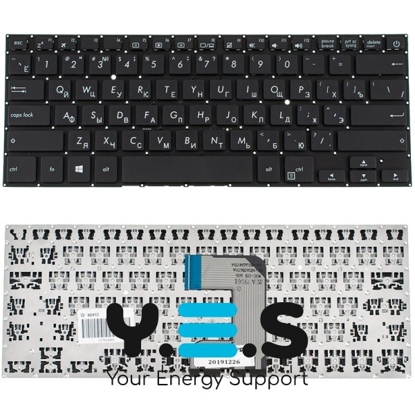 Клавіатура для ноутбука ASUS E406 series, розкладка RU, чорна, без фрейма, Original