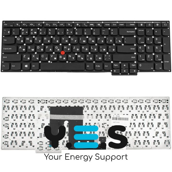 Клавіатура для ноутбука Lenovo ThinkPad S531, S540 — чорна, RU-розкладка, без рамки