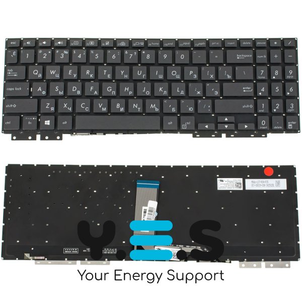 Клавіатура для ноутбука ASUS UX562 series, RU-розкладка, чорна, без рамки, з підсвіткою клавіш